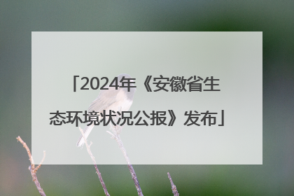 2024年《安徽省生态环境状况公报》发布
