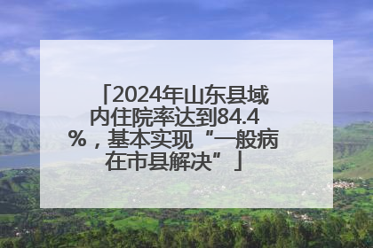 2024年山东县域内住院率达到84.4%，基本实现“一般病在市县解决”