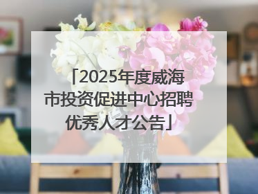 2025年度威海市投资促进中心招聘优秀人才公告