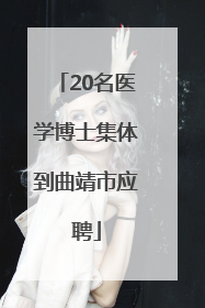 20名医学博士集体到曲靖市应聘