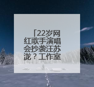 22岁网红歌手演唱会抄袭汪苏泷？工作室道歉
