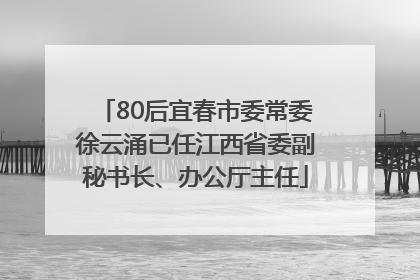 80后宜春市委常委徐云涌已任江西省委副秘书长、办公厅主任
